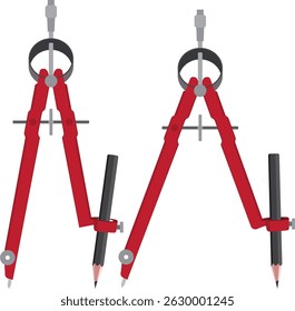 drawing compass, dividers for drawing.