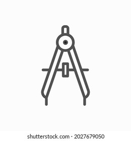 Drawing compass. Flat icon vector. Technical tool architect icon