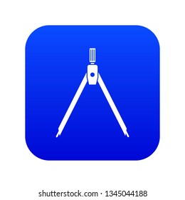 Drawing compass icon digital blue for any design isolated on white vector illustration