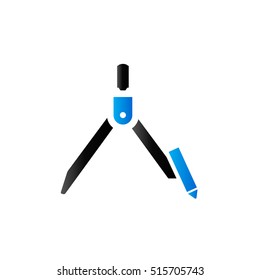 Drawing compass icon in duo tone color. Illustration painting work tool
