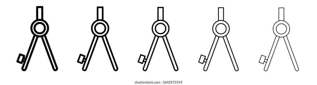 drawing compass icon Flat design on isolated background