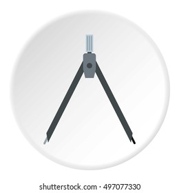 Drawing compass icon. Flat illustration of drawing compass vector icon for web