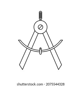 Drawing compass icon. Hand tool linear icon. Vector illustration. Dividers tool icon on white background