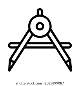Drawing Compass icon illustration in line style. Perfect for website mobile app presentation. Suitable for any user interface and user experience