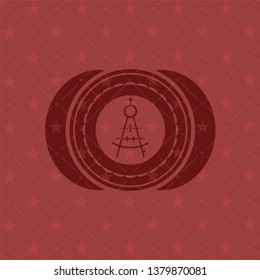 drawing compass icon inside badge with red background