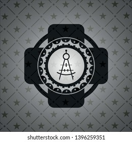 drawing compass icon inside black badge