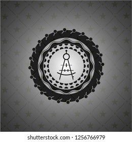 drawing compass icon inside dark badge