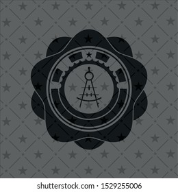 drawing compass icon inside dark badge