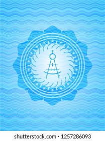 drawing compass icon inside water representation badge.