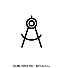 Drawing compass icon, isolated on white background