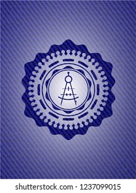 drawing compass icon with jean texture