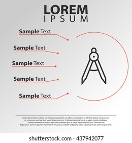 drawing compass icon. drawing compass line icon