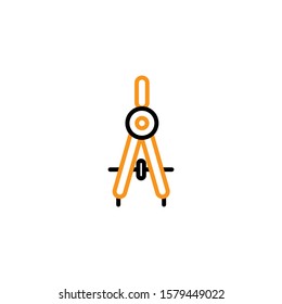 drawing compass icon. Line design template