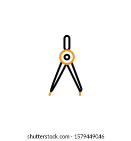 drawing compass icon. Line design template