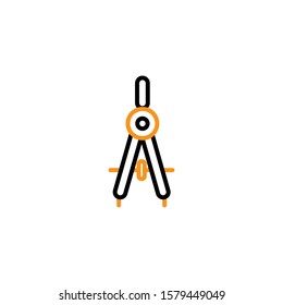 drawing compass icon. Line design template