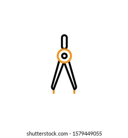 drawing compass icon. Line design template