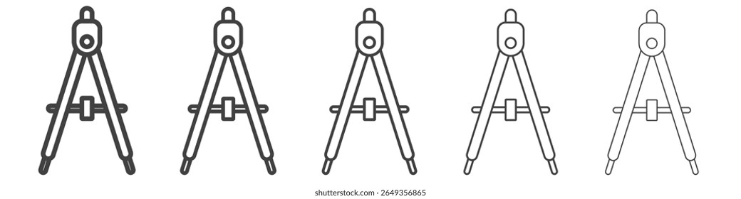 drawing compass icon Line graphics illustration symbol