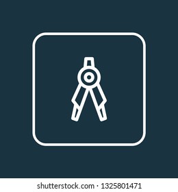 Drawing compass icon line symbol. Premium quality isolated divider element in trendy style.