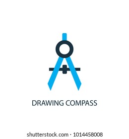 Drawing compass icon. Logo element illustration. Drawing compass symbol design from 2 colored collection. Simple Drawing compass concept. Can be used in web and mobile.