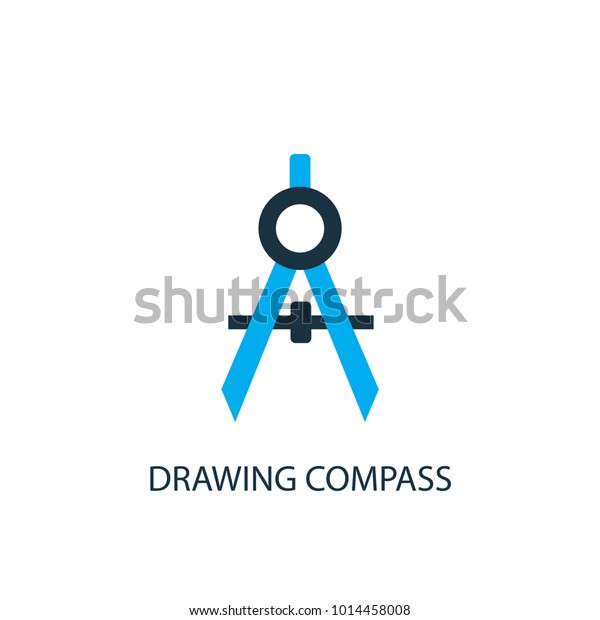 Drawing compass icon. Logo\
element illustration. Drawing compass symbol design from 2 colored\
collection. Simple Drawing compass concept. Can be used in web and\
mobile.