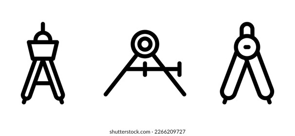 drawing compass icon or logo isolated sign symbol vector illustration - high quality black style vector icons
