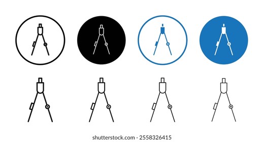 drawing compass icon logo sign set vector outline