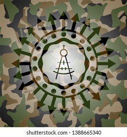 drawing compass icon on camo pattern