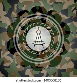 drawing compass icon on camouflage pattern