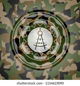 drawing compass icon on camouflaged pattern