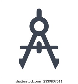 Icono de brújula de dibujo sobre fondo blanco