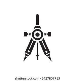 Icono de brújula de dibujo sobre fondo blanco