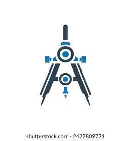 Icono de brújula de dibujo sobre fondo blanco