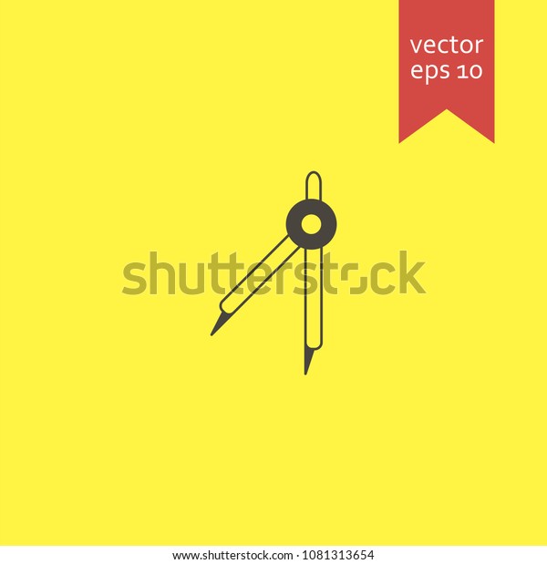 drawing compass. drawing compass icon. sign design.\
Vector EPS 10.