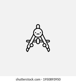 Drawing compass icon sign vector,Symbol, logo illustration for web and mobile