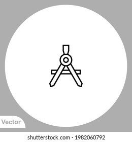 Drawing compass icon sign vector,Symbol, logo illustration for web and mobile