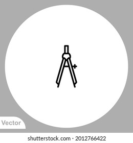 Drawing compass icon sign vector,Symbol, logo illustration for web and mobile