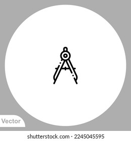 Drawing compass icon sign vector,Symbol, logo illustration for web and mobile