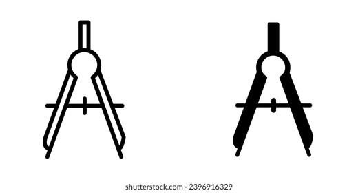 Drawing Compass Icon in trendy flat style isolated on white background. Architecture symbol for your web site design, logo, app, UI. Vector illustration, EPS10.