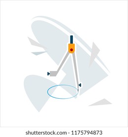 Drawing Compass Icon Vector Art Illustration
