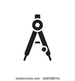 drawing compass icon, vector design trendy