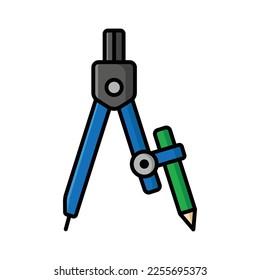 drawing compass icon vector design template in white background