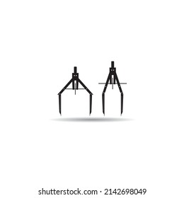Plantilla de diseño de ilustración vectorial de icono de brújula de dibujo.