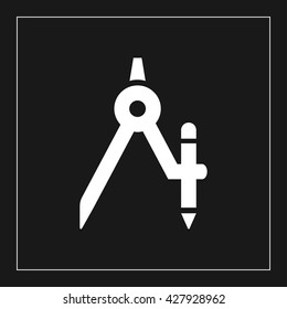 drawing compass icon. drawing compass vector illustration
