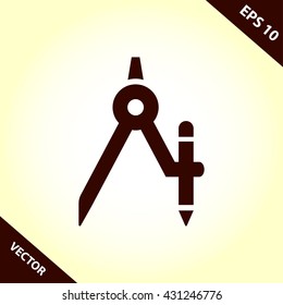 drawing compass icon. drawing compass vector illustration