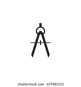 drawing compass icon vector isolated