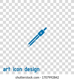 Drawing compass icon vector on isolated background
