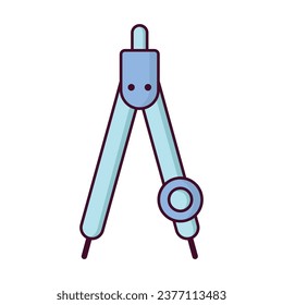Drawing compass icon vector on trendy style for design and print