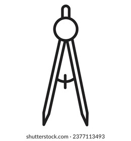 Drawing compass icon vector on trendy style for design and print