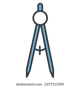 Drawing compass icon vector on trendy style for design and print