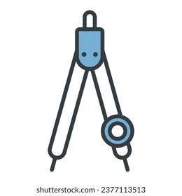 Drawing compass icon vector on trendy style for design and print